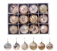 Lot de 12 boules de Noël à suspendre pour maison, fête, restaurant, bureau et manoir (C)