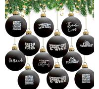 Lot de 12 boules de Noël amusantes en 3D à suspendre pour sapin de Noël - Cadeau ultime pour adulte