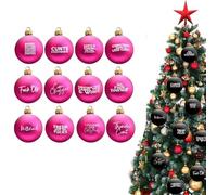 Lot de 12 boules de Noël amusantes et offensives, boules de Noël farces, boules de Noël 3D en plastique fantaisie grossière à suspendre, cadeau de Noël fantaisie pour décoration de fête à la maison