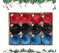 Lot de 12 boules de Noël anti-rupture, décorations d'arbre en velours, décoration de vacances, intérieur extérieur