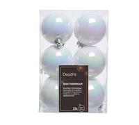 Lot de 12 Boules de Noël (D60 mm) Alpine Blanc irisé