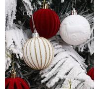 Lot de 12 boules de Noël de 6 cm pour décoration d'arbre, décoration de fête, cérémonie de mariage et utilisation saisonnière pour la maison et le jardin (D)