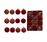 Lot de 12 boules de Noël de 6 cm pour décoration d'arbre, décoration de fête, cérémonie de mariage et utilisation saisonnière pour la maison et le jardin (C)