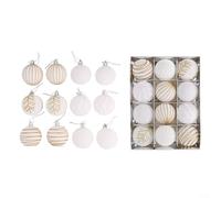 Lot de 12 boules de Noël de 6 cm pour décoration d'arbre, décoration de fête, cérémonie de mariage et utilisation saisonnière pour la maison et le jardin (A)