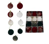 Lot de 12 boules de Noël de 6 cm pour décorations de sapin, adaptées pour créer une atmosphère festive lors des vacances, des mariages, des fêtes et des lieux de jardin (E)