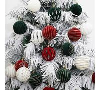 Lot de 12 boules de Noël de 6 cm pour décorations de sapin de Noël, pour cérémonie de mariage, décorations à suspendre et décoration festive pour la maison et le jardin (F)