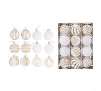 Lot de 12 boules de Noël de 6 cm pour décorations de sapin de Noël, pour cérémonie de mariage, décorations de fête, décorations à suspendre et décoration festive pour la maison et le jardin (B)