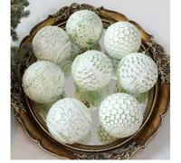 Lot de 12 boules de Noël de 8 cm, décorations de Noël de style vintage, décorations à suspendre pour sapin de Noël, vacances, mariage, fête (vert)