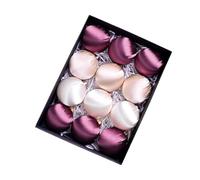 Lot de 12 boules de Noël de luxe en soie et satin de 8 cm à suspendre - Boules de fête de Noël - Boules de Noël - Boules de décoration en velours satiné