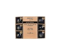Lot de 12 boules de Noël, Décoration de Noël en Verre, 3 cm, dans une Boîte en Carton, Noir Ébène