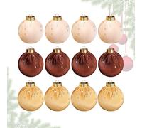 Lot de 12 boules de Noël - Décorations de fête en velours pour célébration | Pendentifs à suspendre incassables avec sensation et attrait élégant pour jardins d'arbre, événements d'anniversaire, 8 cm