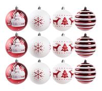 Lot de 12 boules de Noël - Décorations de Noël - Galvanoplastie incassables - Boules décoratives de 10 cm - Décoration de fête de mariage pour sapin de Noël
