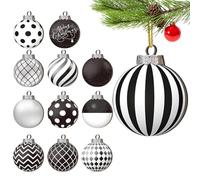 Lot de 12 boules de Noël décoratives en bois incassables 2D pour sapin de Noël, décoration d'automne pour festival