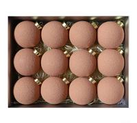 Lot de 12 boules de Noël en ciment givré mat conçues pour les décorations classiques de sapin et de couronne (C)