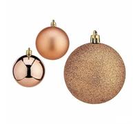 Lot de 12 Boules de Noël en cuivre et Plastique Ø 7 cm