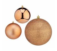 Lot de 12 Boules de Noël en cuivre et Plastique 10 x 10 x 60 cm