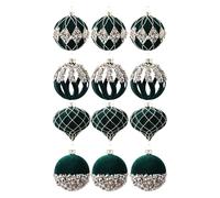 Lot de 12 boules de Noël en flanelle de polystyrène avec strass de 6 cm de diamètre - Art moderne - Décoration de Noël élégante pour intérieur ou extérieur - Pour salon, mur, fenêtre, table
