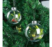 Lot de 12 Boules de Noël en irisé Transparent pour Noël, Mariage et fête prénatale, décoration à Faire soi-même, 6/8/10 cm, Boule Creuse décorative (8 cm)