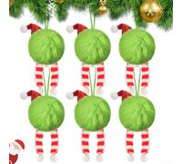 Lot de 12 boules de Noël en peluche, avec une corde robuste et une utilisation multifonctionnelle, pour hôtels, restaurants et maisons, 6 cm (D)