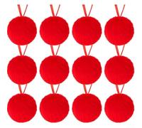 Lot de 12 boules de Noël en peluche - Délicieuses décorations pour arbres, tables et zones de réception (rouge)
