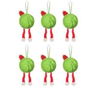 Lot de 12 boules de Noël en peluche pour sapin de Noël à suspendre et décorer dans les hôtels, les restaurants et les espaces résidentiels (C)