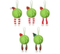 Lot de 12 boules de Noël en peluche pour sapin de Noël et décorations dans les maisons et les espaces commerciaux (D)