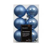 Lot de 12 boules de Noël en plastique - 6 cm - Classique et incassable - Boules de Noël pour Noël - Décoration de Noël et décoration de sapin de Noël - Bleu ciel