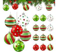 Lot de 12 boules de Noël en plastique - 6 cm - Décoration de sapin de Noël