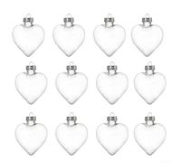 Lot de 12 boules de Noël en plastique transparent pour décoration créative de la maison (E)