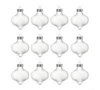 Lot de 12 boules de Noël en plastique transparent pour décoration créative de la maison (F)