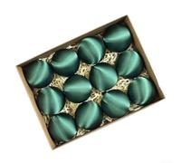 Lot de 12 boules de Noël en satin incassable à suspendre pour arbres, jardins, portes et rideaux - Vert - 6 cm