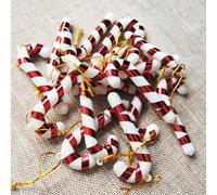 Lot de 12 boules de Noël en sucre d'orge à suspendre - 7 cm - Rouge