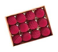 Lot de 12 boules de Noël en velours - 6 cm - Pour décoration d'arbre de Noël - Incassables et durables - Pour améliorer les fêtes d'hiver à l'entrée de la maison