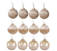 Lot de 12 boules de Noël en velours en vrac pour sapin de Noël Flocked 6 cm