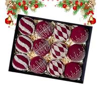 Lot de 12 boules de Noël en velours - Ornements de boules de Noël - Héros - Boules de Noël - Décoration d'arbre - Maisons de vacances pour l'intérieur et l'extérieur - Fête - Chambre à coucher - Salon