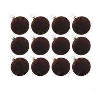 Lot de 12 boules de Noël en velours pour décoration de sapin, mur, fenêtre, manteau avec boucles faciles à accrocher pour décoration festive de la maison (couleur café pur)