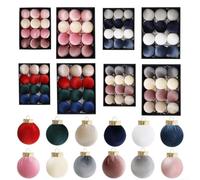 Lot de 12 boules de Noël en velours pour décorations festives à suspendre - Comprend des rubans et des boucles pour un placement et un retrait faciles pendant la saison des fêtes (6 cm, rose pêche)