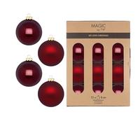 Lot de 12 boules de Noël en verre - 8 cm - Mat et brillant - Boules de Noël pour Noël - Décoration de Noël et décoration de sapin de Noël - Port lisse