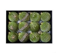 Lot de 12 boules de Noël floquées en velours pour décoration de sapin de vacances, convient également pour couronnes, guirlandes et cheminées (vert)