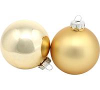 lot de 12 boules de Noël Golden en verre véritable mates et brillantes Ø7,5cm H8,5cm Décoration d'arbre festive