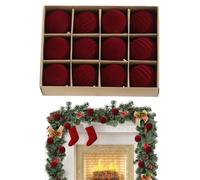 Lot de 12 boules de Noël incassables - 8 cm - En velours - Pour la maison, la chambre à coucher, le magasin, le centre commercial, les vacances, les fêtes, les festivals, l'intérieur et l'extérieur