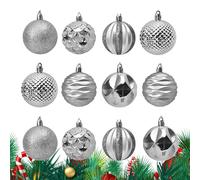 Lot de 12 boules de Noël incassables de 6 cm - Décoration de sapin de Noël incassable - Pour la maison, le lieu de travail, les fêtes dansantes, les mariages, l'extérieur, l'intérieur, la porte