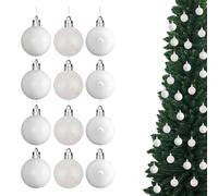 Lot de 12 Boules de Noël incassables pour Sapin de Noël - 30 mm - Décorations de Noël à Suspendre - Brillantes, Mates, pailletées