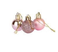 Lot de 12 Boules de Noël incassables pour Sapin de Noël - 30 mm - Rose pâle - Décorations de Noël à Suspendre - Brillantes, Mates, pailletées