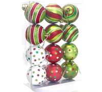 Lot de 12 boules de Noël peintes à la main avec flocons de neige festifs et pois légers pour une décoration facile des vacances (B)