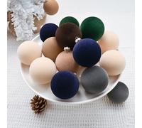 Lot de 12 boules de Noël rondes floquées à suspendre au sapin de Noël, cérémonie de mariage, fête prénuptiale, décoration de la maison et du jardin (B)