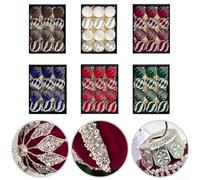 Lot de 12 boules de Noël scintillantes de 8 cm pour décoration de sapin, décorations en plastique floqué pour améliorer les fêtes saisonnières dans les maisons et les espaces événementiels (XM0167S