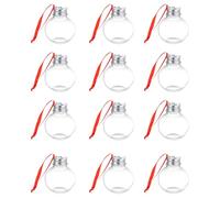 Lot de 12 boules de Noël transparentes à remplir avec couvercle pour la maison, le salon, le restaurant, le centre commercial, un mariage, un anniversaire, une célébration d'hiver