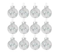 Lot de 12 boules de Noël transparentes à remplir en acrylique transparent