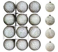 Lot de 12 boules de Noël vintage en PVC de 8 cm à suspendre pour décoration d'intérieur et décorations de vacances (vert)